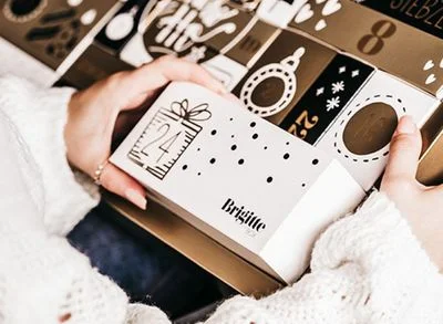 Der Brigitte Box Premium Adventskalender mit wiederverwendbaren Schachteln.