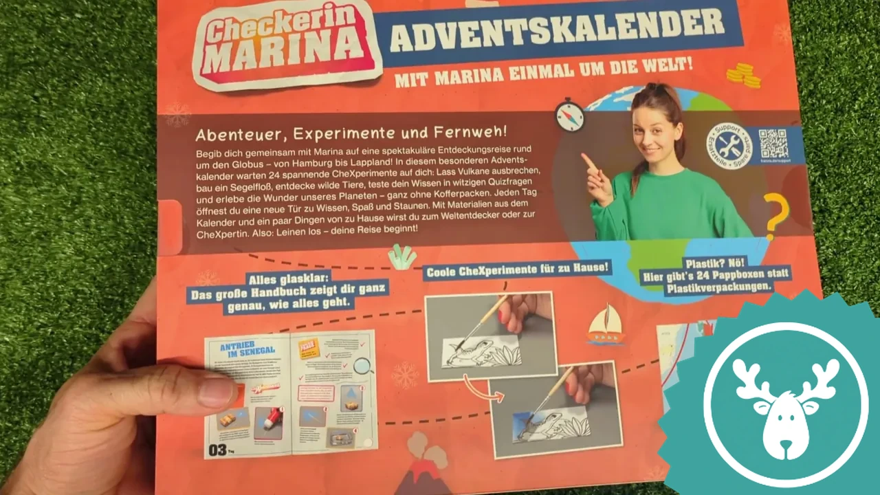 Die Rückseite gibt einen Vorgeschmack auf das enthaltene Handbuch und die verschiedenen CheXperimente.