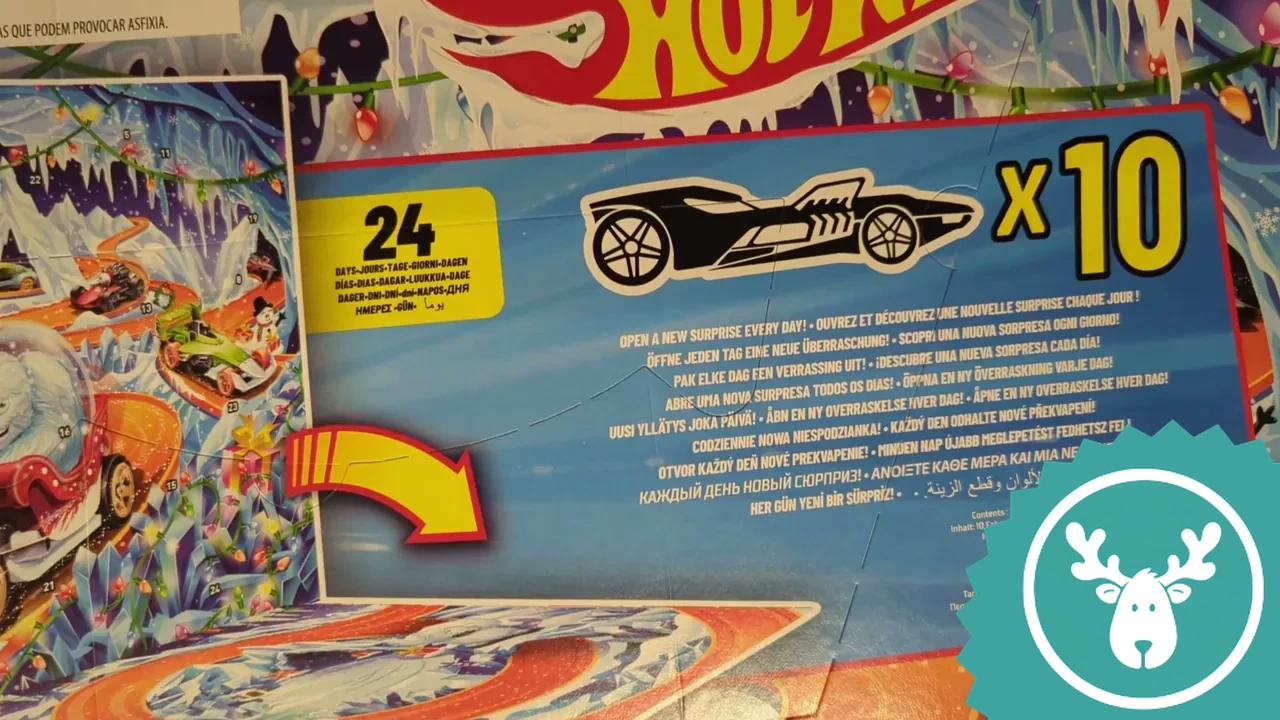Auf der Verpackung wird hervorgehoben, dass sich hinter den 24 Türchen insgesamt zehn kleine Autos verbergen.
