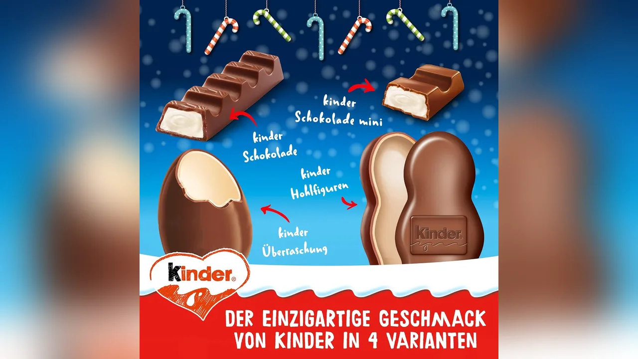 Die vier Leckereien von kinder im Kalender.