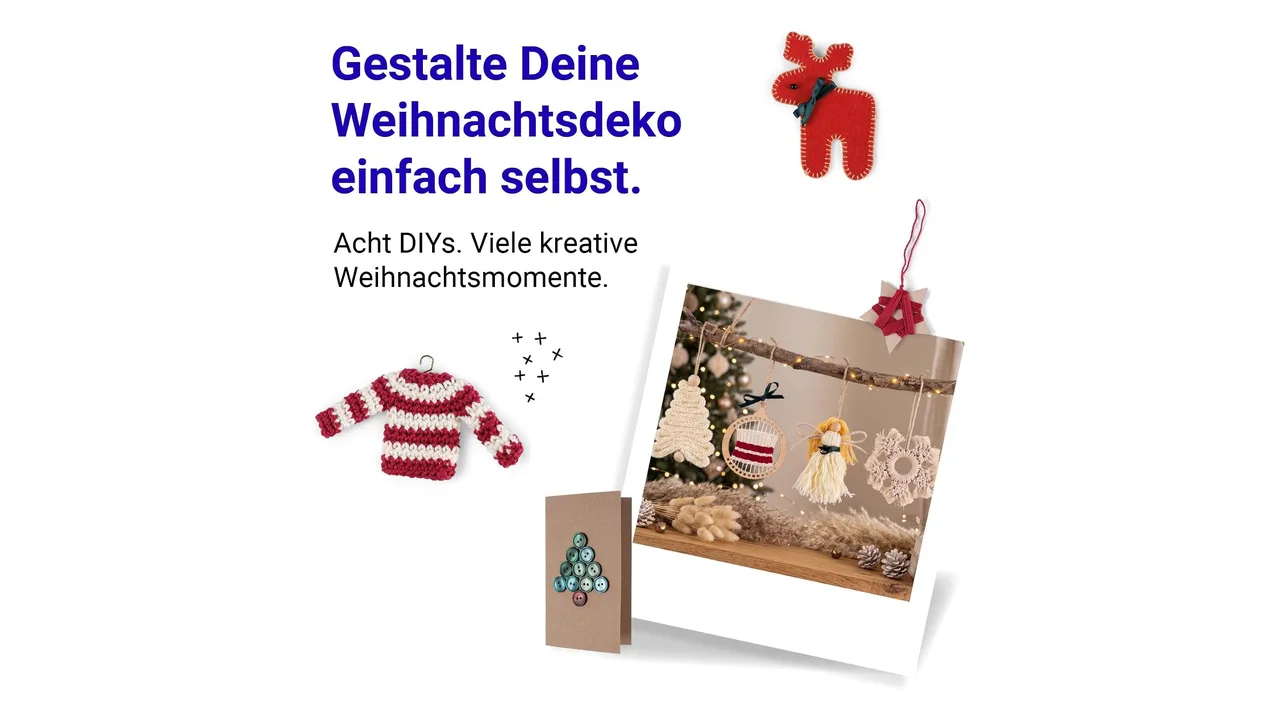 Acht DIY-Projekte für selbstgemachte Weihnachtsdeko stecken im Kalender.