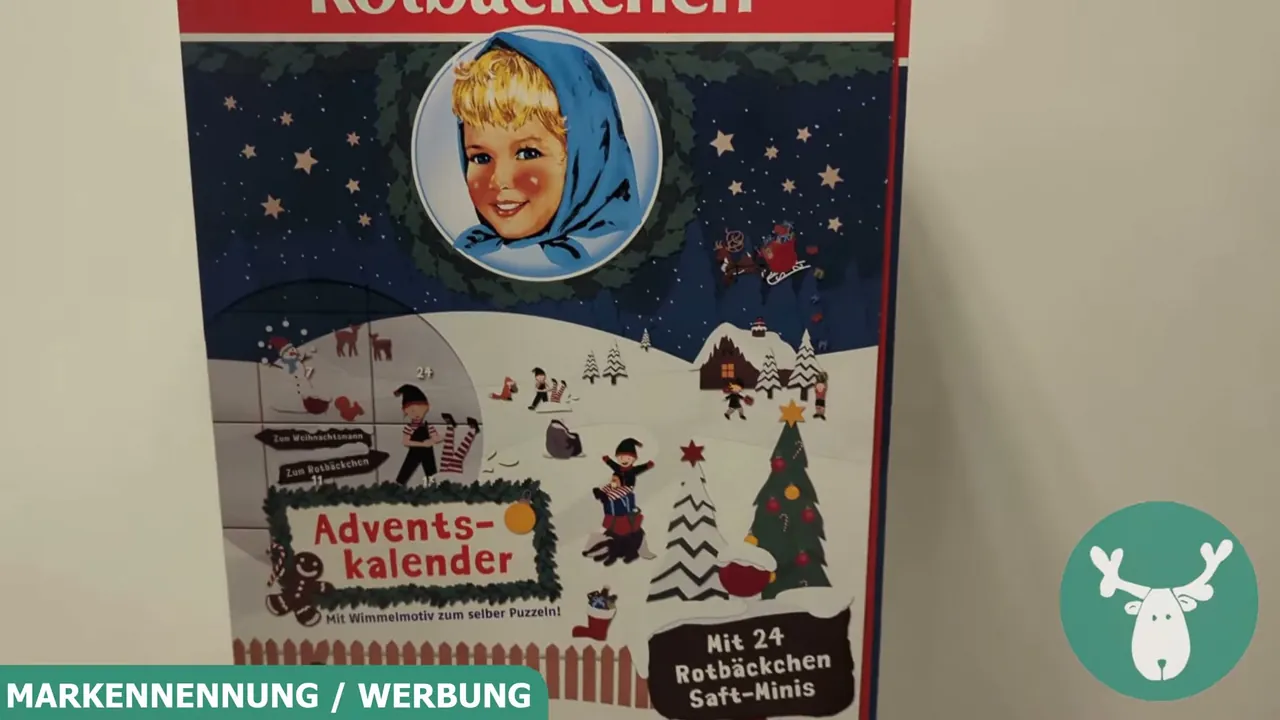 Die Vorderseite des Kalenders ist liebevoll mit einem winterlichen Wimmelbild gestaltet.