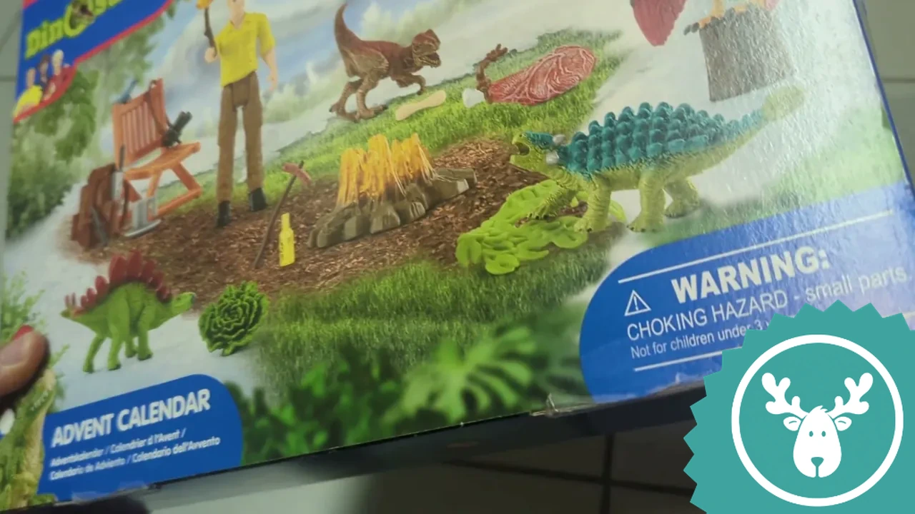 Zu den 24 Überraschungen gehört auch dieser detailgetreu gestaltete Saichania-Dinosaurier von Schleich.