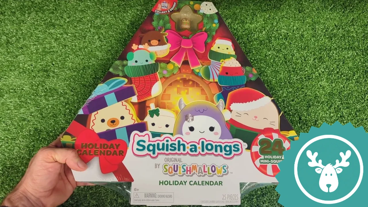Die Vorderseite des Adventskalenders begeistert mit einem bunten weihnachtlichen Motiv in Tannenbaumform.