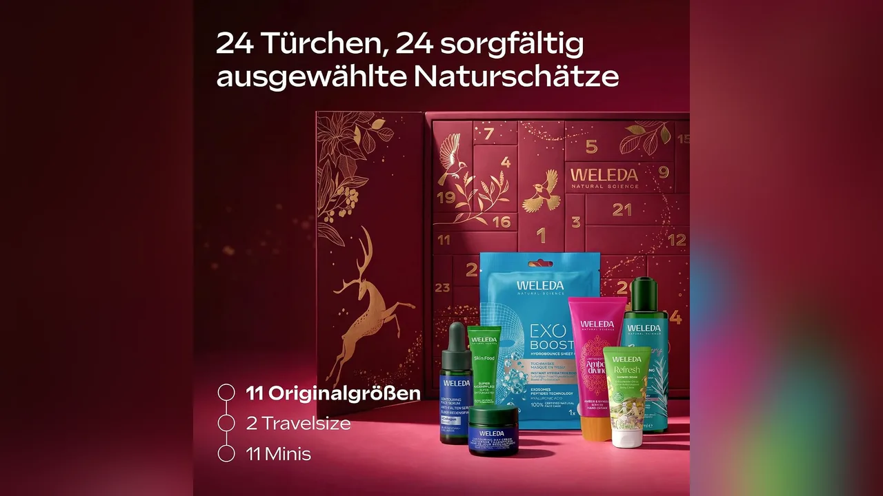 Die Aufteilung im Weleda Kalender: 11 Originalgrößen, 2 Travelsizes und 11 Minis.