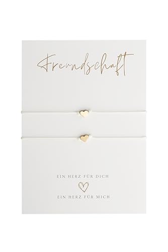 Briefzauber Freundschafts-Armbänder (Set: 2 Stk.) | schlichte & minimal Makramee-Armbänder | Freundschaftsarmband