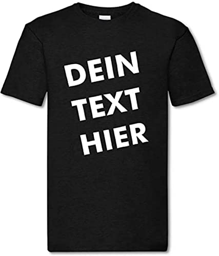 T-Shirt Herren - schwarz XL - Aufdruck individuell - mit Wunschtext bedruckt - Druck personalisiert - Geschenk für Party Sport