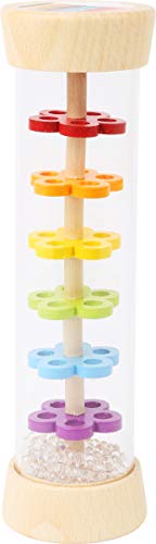 Small Foot Regenmacher, aus Holz mit Kugeln in Glasoptik, Rhythmusinstrument und Rassel für Babys und Kleinkinder, 11567 Spielzeug
