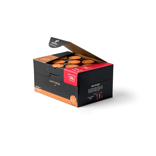 Tchibo Cafissimo Vorratsbox Caffè Crema vollmundig Kaffeekapseln, 96 Stück (Kaffee, ausgewogen und vollmundig), nachhaltig & fair gehandelt