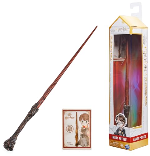 Wizarding World Harry Potter - Authentischer Harry Potter Zauberstab aus Kunststoff mit Zauberspruch-Karte, ca. 30,5 cm, Spielzeug für Kinder ab 6 Jahren, Fanartikel