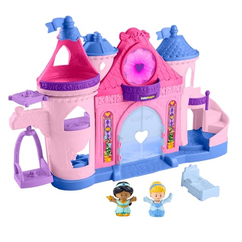 Fisher-Price Disney-Prinzessin Magische Lichter und Tanz-Schloss von Little People - Spielset mit Lichtern, Geräuschen und Musik, 2 Disney-Prinzessinnen, für Kinder ab 18 Monaten, HND55