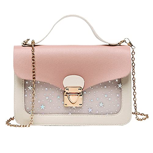 A-QMZL Mädchen Umhängetasche Klein Damen Schultertasche Handy Umhängetasche Handytaschen Geldbörse Handtaschen Mode Abnehmbare Kette Crossbody Bag für Damen Frauen Mädchen Kinder (Rosa)