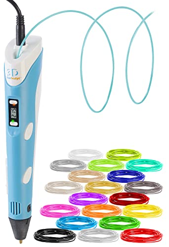 FreeSculpt 3D Pen: 3D-Drucker-Stift, USB-Stromversorgung, inkl. 20 PLA-Filamente (Druckerstift, 3D Stift Kinder, Kugelschreiber)