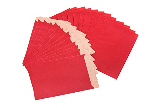 Logbuch-Verlag 25 kleine Papiertüten rot 13 x 18 cm + 2 cm Lasche - Mini Geschenktüte Verpackung Tüte aus Papier - Flachbeutel zum Verpacken