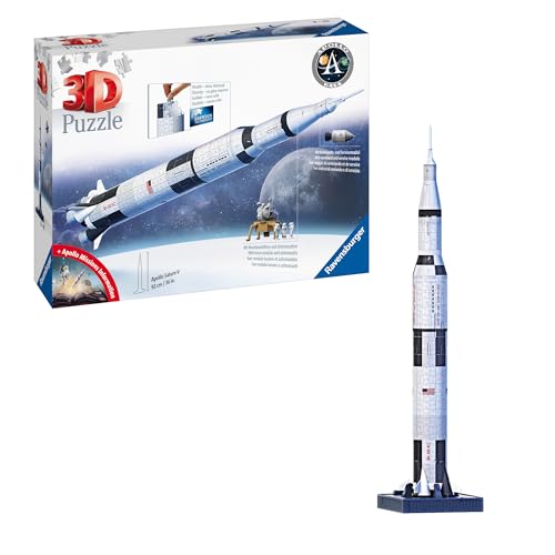 Ravensburger 3D Puzzle 11545 - Apollo Saturn V Rakete - 440 Puzzleteile - Für alle Weltraum Fans ab 8 Jahren