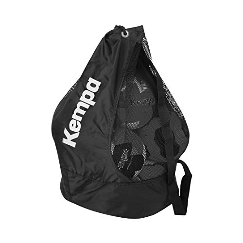 Kempa Balltasche/Ballsack/ Balltasche/ für Handball Volleyball Fußball, 35 x 15 x 48 cm - hergestellt aus Mesh-Gewebe, Schwarz