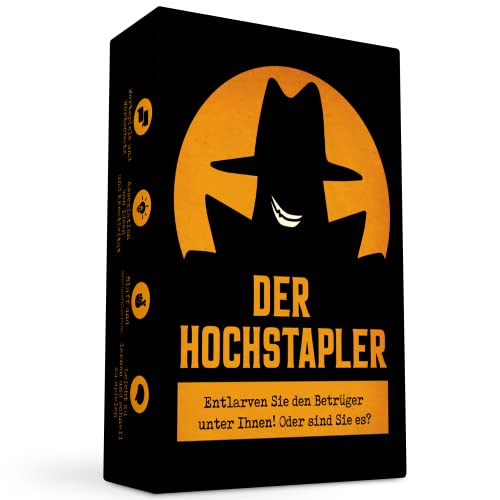 Der Hochstapler - Können Sie ihn entlarven? Bluff, Kreativität, Wortspiele und Verdächtigungen! Gesellschaftsspiel für die ganze Familie, Spiele für Erwachsene, Brettspiel, Kartenspiel, Familienspiel