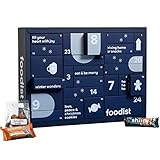 Foodist Gourmet Adventskalender 2022 mit 24 internationalen Snacks & Süßigkeiten wie Schokolade, Edelmarzipan, Nüssen, Fruchtgummis, Chips uvm. - Geschenk für Paare inkl. Rezepte mit Tipps