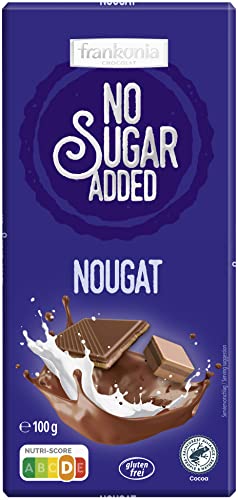 frankonia CHOCOLAT NO SUGAR ADDED Nougat Schokolade glutenfrei, 100 g