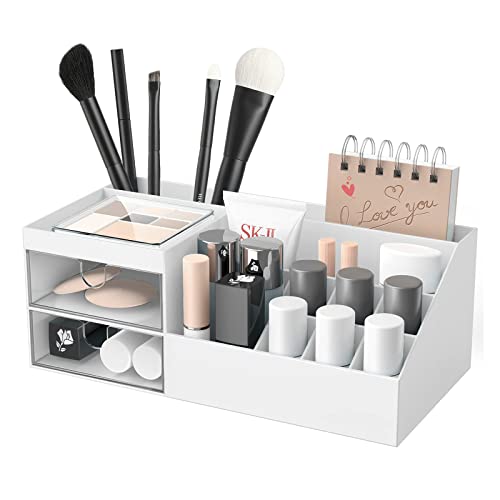 CALIYO Kosmetikorganiser Make up Organizer, Lippenstift-Rack, Büro-Schreibtischbox, Haushalts-Kunststoff-Schubladen-Aufbewahrungsbox, Schminktisch Organizer für Organisieren Kosmetik Lippenstif