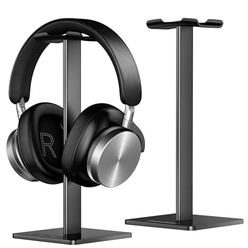 New bee Kopfhörer Ständer Universal Kopfhörer Halter für Over Ear Kopfhörer, Gaming Headset und Kopfhörerdisplay, aus Aluminium + TPU + ABS Schwarz
