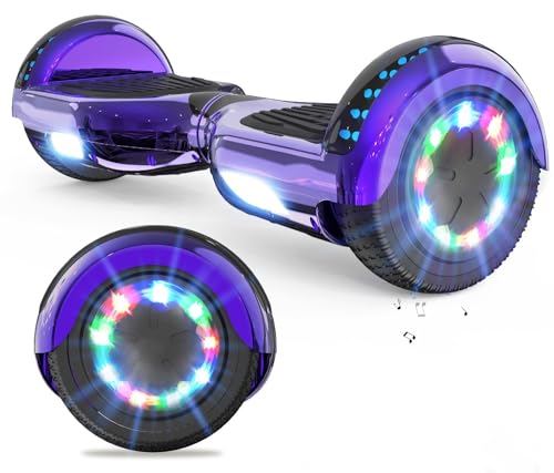 VOUUK Hoberboard 6,5-Zoll-Hoverboard mit Zwei Rädern, Mit Bluetooth-Lautsprecher, Mit LED-Lichtern Geeignet für Kinder und Erwachsene