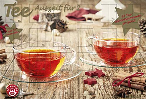 Tee-Adventskalender für Zwei - Pärchen-Adventskalender, 24 Türchen und 50 Aufgussbeutel - 56 x 38 x 2 cm