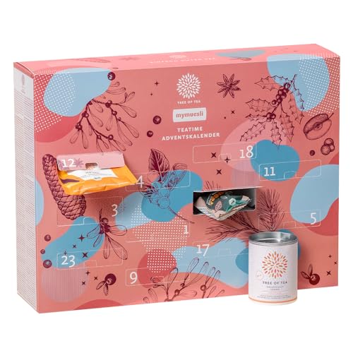 Tree of Tea Adventskalender 2023 | 24x festliche Bio Tee-Überaschungen mit exklusiven Weihnachtstees sowie erfrischenden Ice Teas | Geschenk für Frauen, Männer, Familien