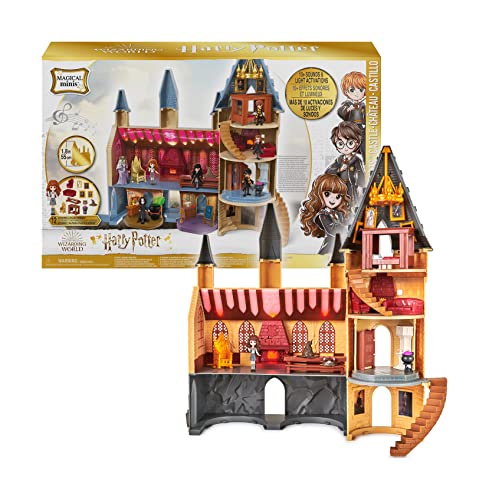 Spin Master Wizarding World Harry Potter - Schloss Hogwarts Spielset mit Licht und Sound sowie exklusiver Hermine Granger Sammelfigur und viel Zubehör, Spielzeug für Kinder ab 5 Jahren, Fanartikel