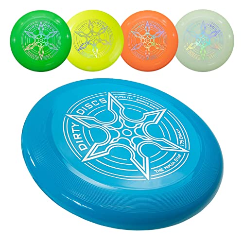 Indy - DIRTY DISC (175 g) (Blau) Frisbee, Professionelle Frisbeescheibe, Wurfscheibe, Fliegende Scheibe, Sport Spielzeug, Sport Spiel für Kinder und Erwachsene