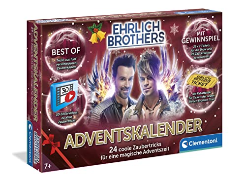 Ehrlich Brothers Adventskalender - Magischer Weihnachtskalender mit 24 Zaubertricks - Zauberkasten für Kinder ab 7 Jahren, 59298 von Clementoni