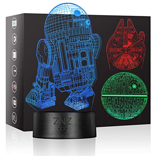 ZNZ 3D Lampe, LED Illusion Led Nachtlicht, 16 Farbwechsel 3 Modell mit Remote & Smart Touch Lampe Weihnachts Geschenke für Kinder Männer Frauen