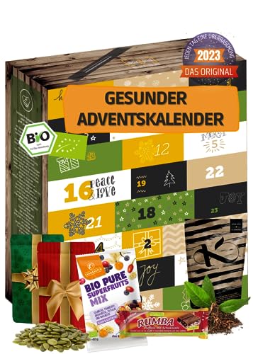 [ Boxiland ] Snack Adventskalender 2023 mit gesunden Snacks I 24 healthy Produkte im Gesunder Adventskalender in BIO-Qualität