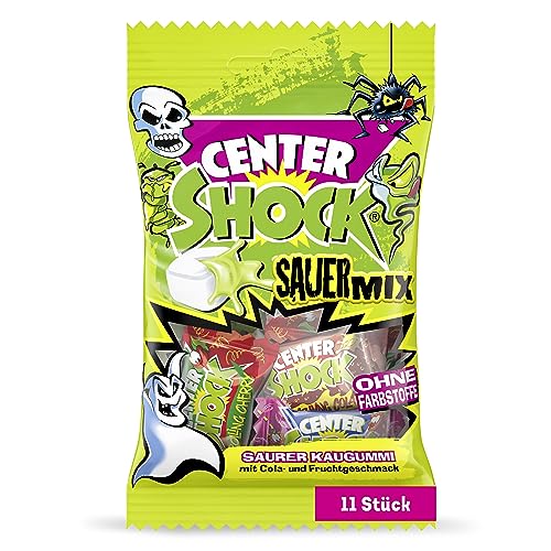 Center Shock Sour Mix, Packung mit 11 extra-sauren Kaugummis, verschiedenen Sorten mit Cola- & Frucht-Geschmack, ideal für Geburtstag & Pinata, 44g