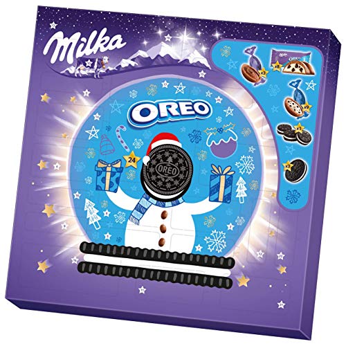 Milka und OREO Adventskalender 1 x 286g, Kalender mit verschiedenen Milka und OREO Süßigkeiten