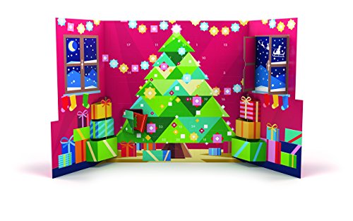 Ritter Sport Pop-Up Adventskalender (319 g), Weihnachtskalender zum Aufklappen & Hinstellen, mit 26 minis und Schokowürfeln, in 12 Sorten, süße Adventsdeko