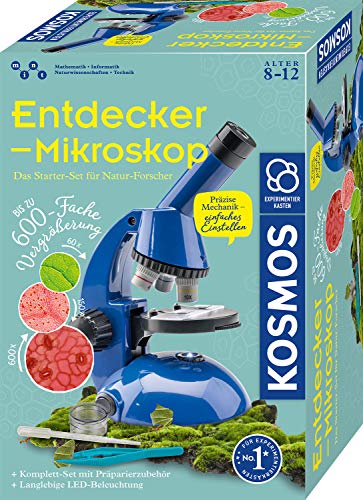 KOSMOS 636050 Entdecker-Mikroskop, Experimentierkasten für Kinder, Schüler Mikroskop, Mikroskop für Kinder ab 8 Jahre, Kinder, kosmos mikroskop