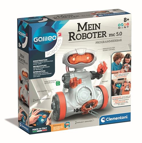 Clementoni Galileo Robotics – Mein Roboter MC 5.0, Robotik für kleine Ingenieure, High-Tech Spielzeug, ideal als Geschenk, Programmieren lernen für Kinder ab 8 Jahren von Clementoni 59158