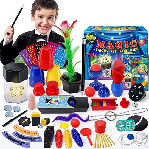 Heyzeibo Kinder Zauberkasten - Anfänger Kinder Zaubertricks Set mit Zauberstab, Neuheit Magie Requisiten Zauber Tricks Geburtstag Geschenk für Magier Junge Mädchen